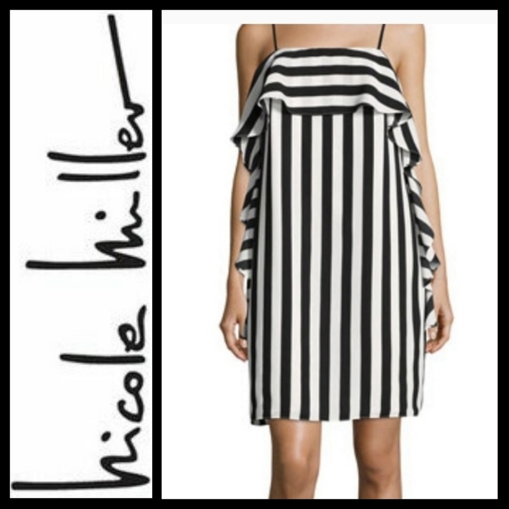 Nicole Miller Spaghetti Strap Ruffle Dress - Picture 1 of 8